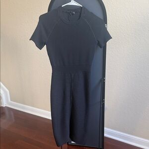 Maje Black Midi Knit Dress